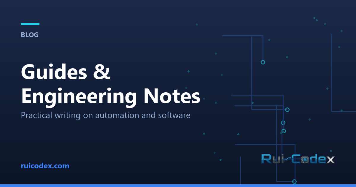 Insights & Blog — Automation, Software Engineering, AI — Rui Codex