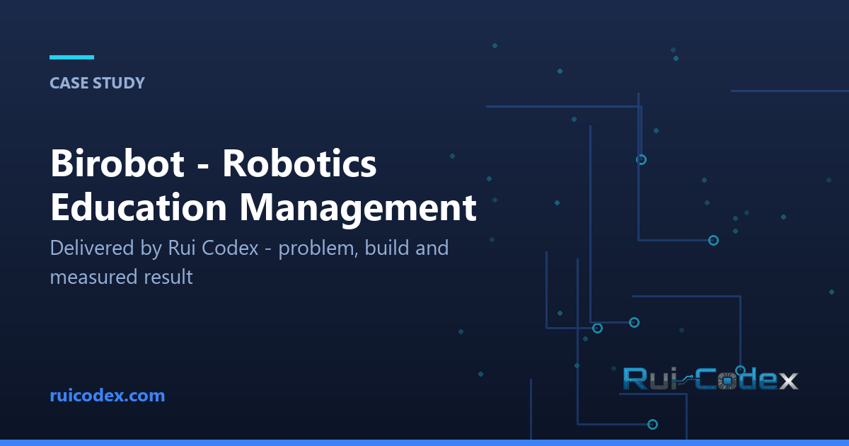 Case Study: Birobot — Robotics Education Management — Education & EdTech — Rui Codex