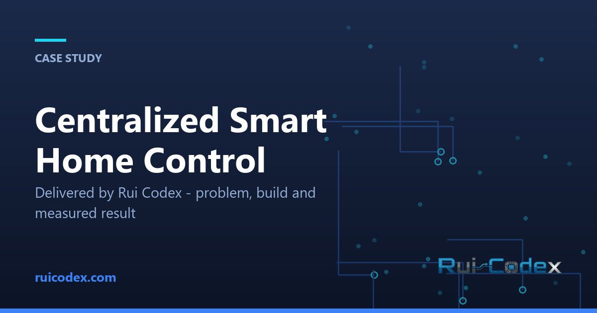 Case Study: Centralized Smart Home Control System — IoT & Smart Home — Rui Codex