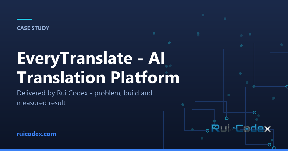 Case Study: EveryTranslate — AI-Powered Translation Platform — Technology / SaaS — Rui Codex