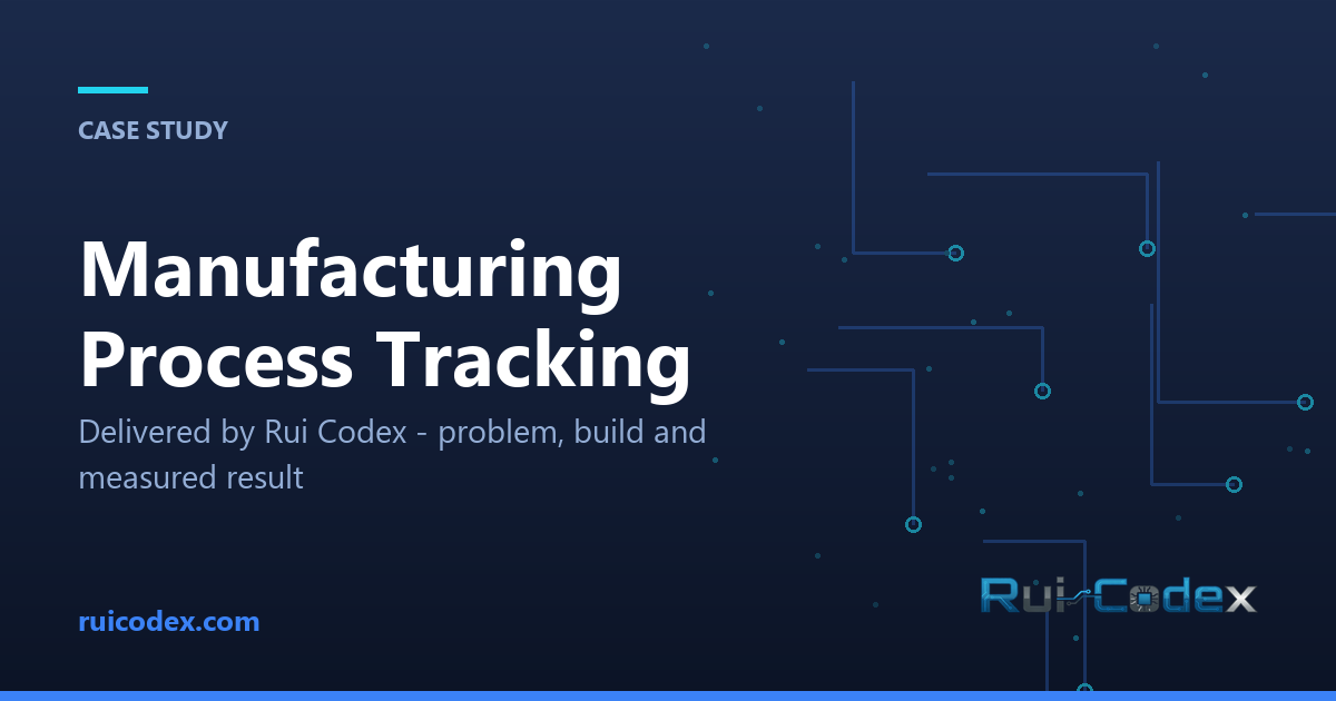 Case Study: Manufacturing Process Tracking System — Manufacturing & Industry — Rui Codex