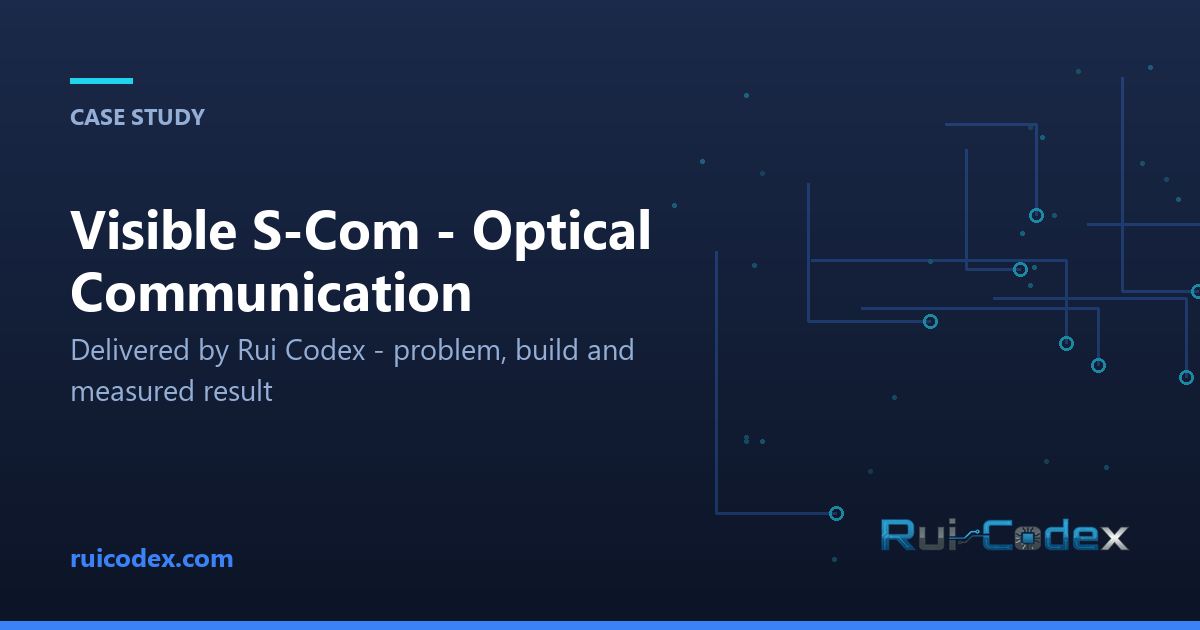 Case Study: Visible S-Com — Optical Communication Device — Defense & Telecommunications — Rui Codex