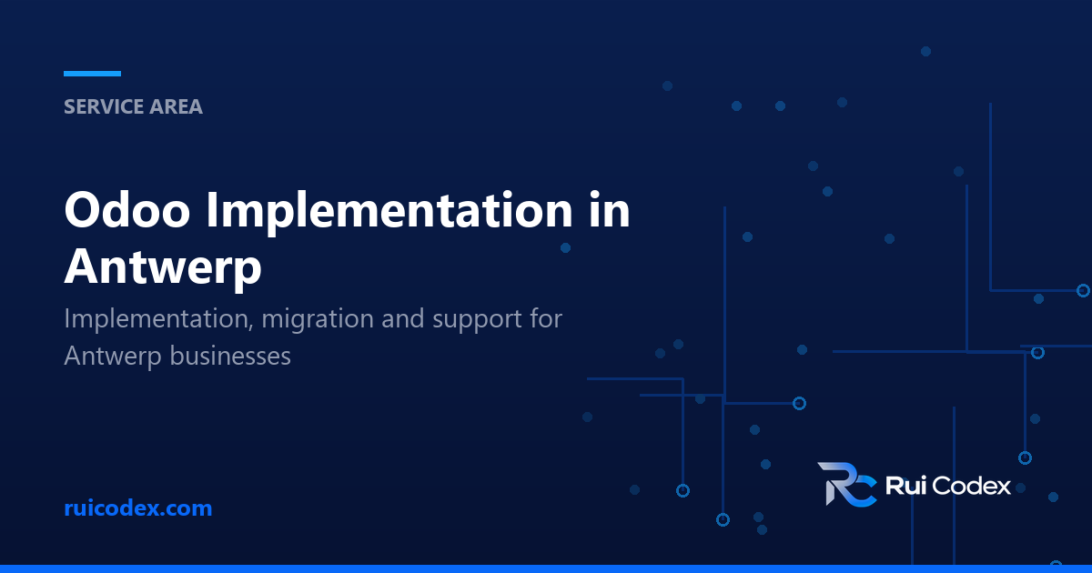 SERVICE AREA: Odoo Implementation in Antwerp — Implementation, migration and support for Antwerp businesses