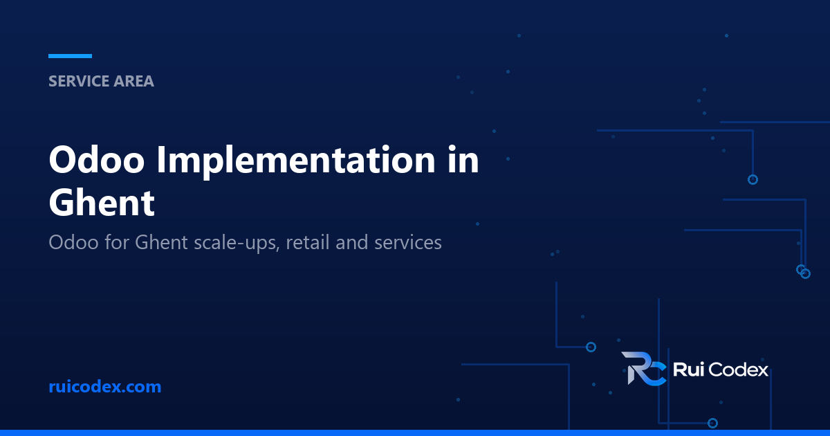 SERVICE AREA: Odoo Implementation in Ghent — Odoo for Ghent scale-ups, retail and services