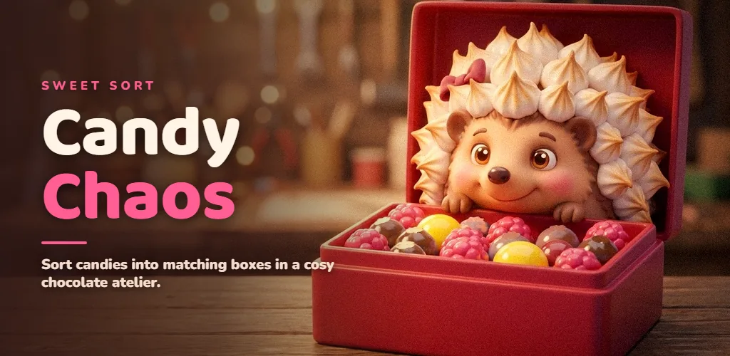 Candy Chaos — Sort candies into matching boxes in a cosy chocolate atelier