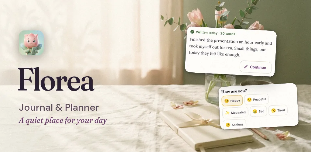 Florea — A private journal, mood check-in and planner on one calm screen