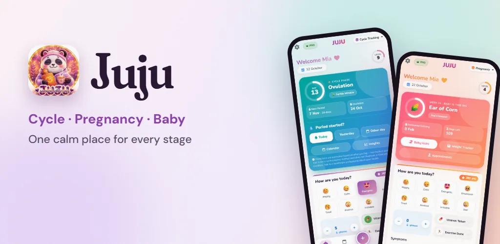 Juju — Cycle, pregnancy and baby care tracking in one app, shared with a partner you choose