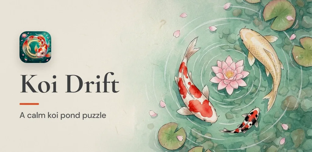 Koi Drift — Ein ruhiges Logikpuzzle in Aquarell: Lassen Sie jeden Koi in den Fluss frei