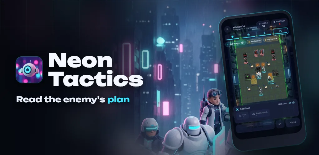 Neon Tactics — Read the enemy's plan and outsmart Null Corp in turn-based squad tactics