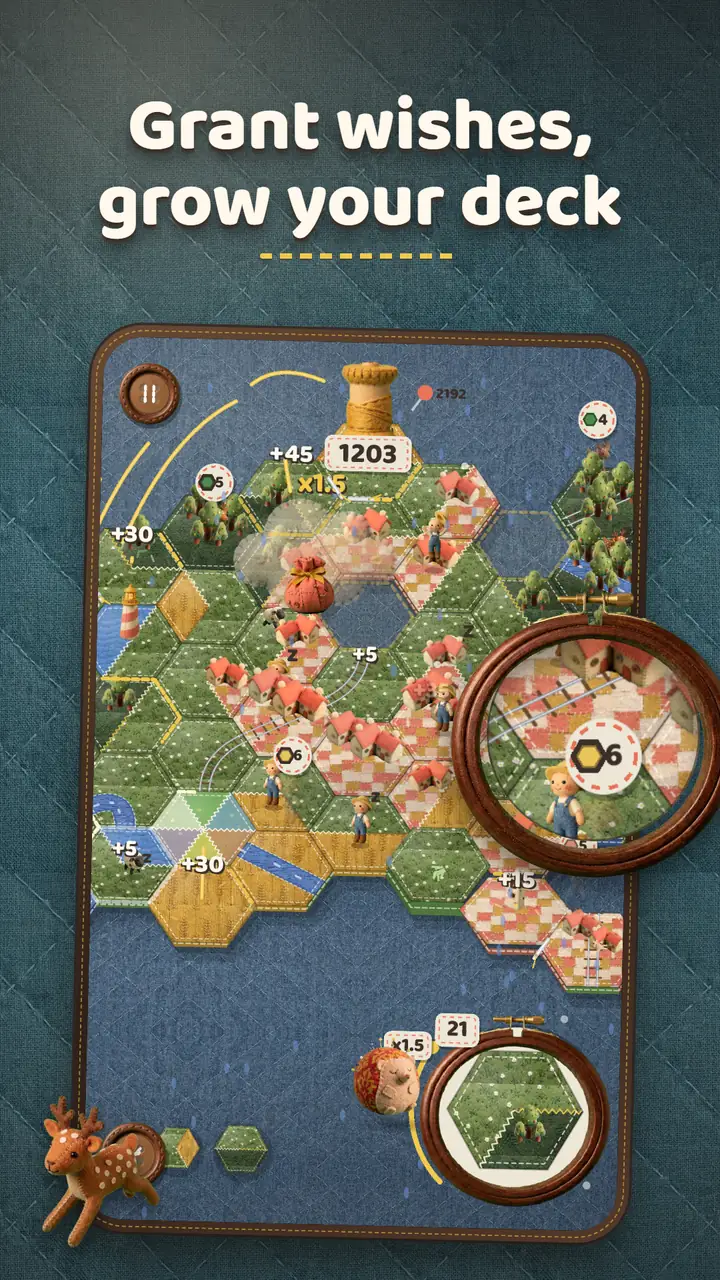 A villager wish for a field of six patches highlighted on the board