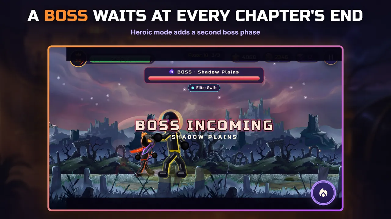 A Boss Incoming banner on the Shadow Plains as a boss with the Swift modifier appears